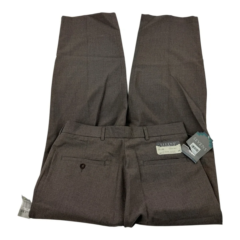 Sevens Levi Strauss Brown Double Pleated Pants Lot 10698-3427 Men's Sz 32x30 NWT